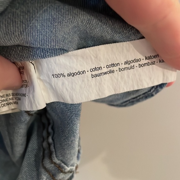 Zipcode By Ricky Singh Shirt SZ L Slim Fit Denim Blue with Floral Design Button - Picture 7 of 11